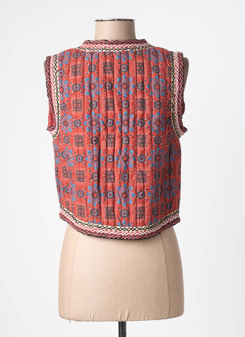 Vestă fără mâneci plasă fină roșu MAISON HOTEL femme