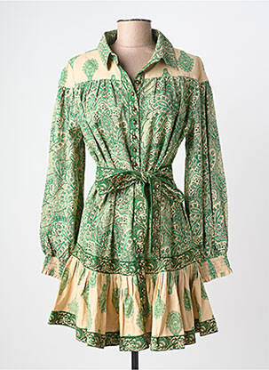 Rochie scurtă mâneci lungi mâneci lungi verde MISS JUNE femeie