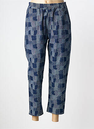 Pantalon 7/8 talie elastică mărime normală albastru THE CORNER femeie