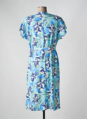 Rochie midi imprimeu fantezie mâneci scurte albastru FRANCE RIVOIRE femeie