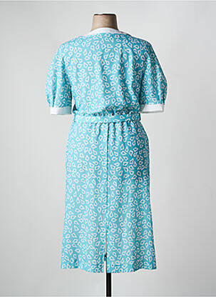 Rochie midi imprimeu fantezie mâneci scurte albastru CASTILLE femeie