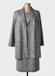 Set rochie închidere cu fermoar la spate gri FRANCE RIVOIRE femme