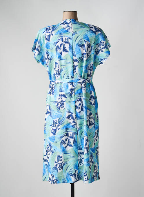 Rochie midi imprimeu fantezie mâneci scurte albastru FRANCE RIVOIRE femme