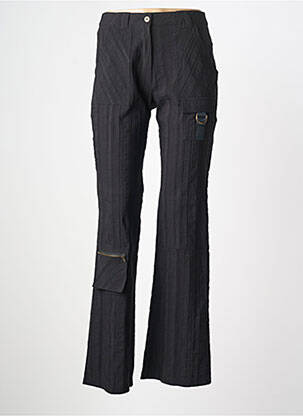 Pantalon drept închidere cu fermoar sub clapetă cu nasturi mărime normală negru LUCCHINI femme