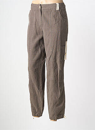 Pantalon drept țesătură poplin mărime normală maro QUATTRO femme