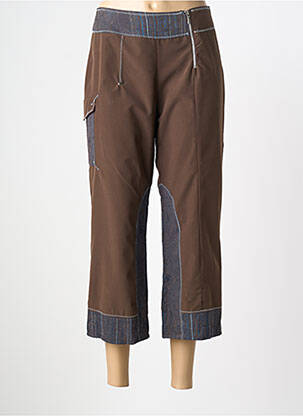 Pantalon trei sferturi croială dreaptă mărime normală maro ATLANTA femme