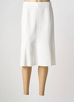 Fustă midi croială dreaptă alb GUY DUBOUIS femme