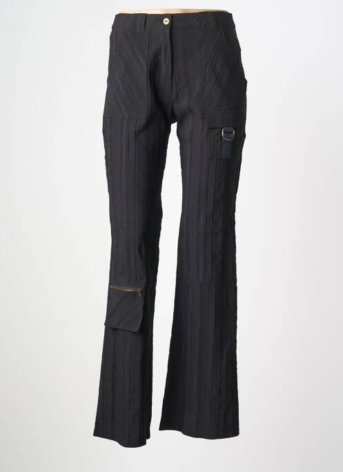 Pantalon drept închidere cu fermoar sub clapetă cu nasturi mărime normală negru LUCCHINI femme