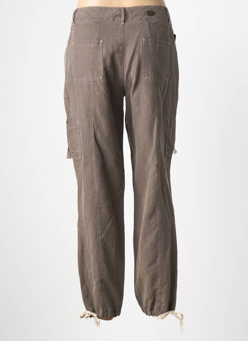 Pantalon drept țesătură poplin mărime normală maro QUATTRO femme