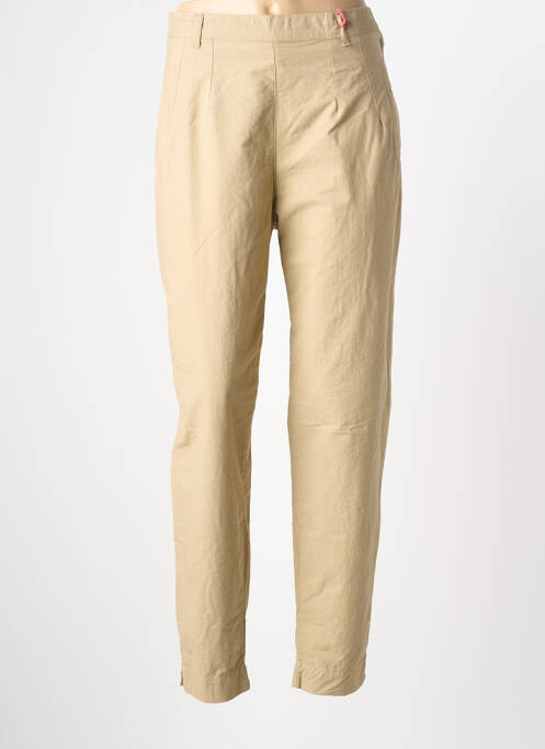 Pantalon drept țesătură poplin mărime normală bej STK femme