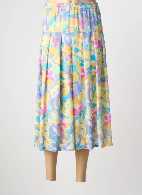 Fustă lungă țesătură crep verde JEAN MOREUX femme