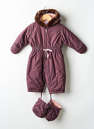 Salopetă-pantalon mâneci lungi violet PETIT BATEAU fille