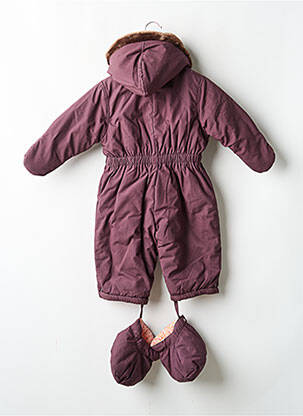 Salopetă-pantalon mâneci lungi mâneci lungi violet PETIT BATEAU fille