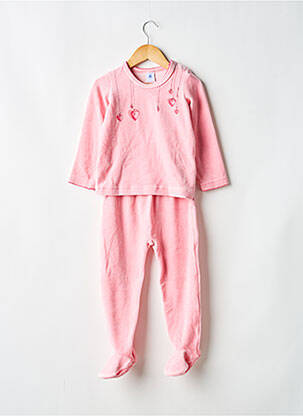 Pijama guler rotund roz PETIT BATEAU fată