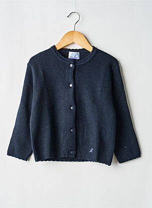 Vestă cu mâneci lungi tricotaj din plasă albastru LAPIN BLEU fille