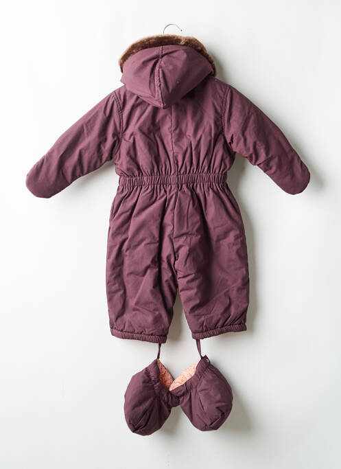 Salopetă-pantalon mâneci lungi mâneci lungi violet PETIT BATEAU fille