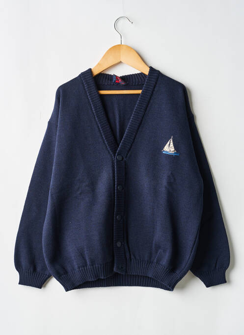 Vestă cu mâneci lungi închidere cu nasturi pe față albastru COUDEMAIL garcon