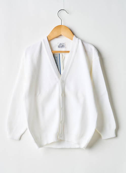 Vestă cu mâneci lungi plasă fină alb COUDEMAIL fille