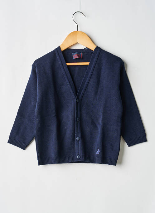 Vestă cu mâneci lungi guler în v albastru COUDEMAIL enfant