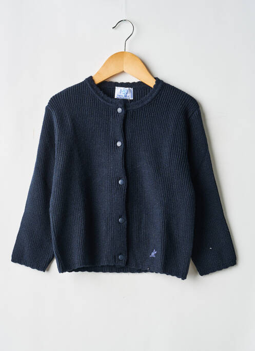 Vestă cu mâneci lungi tricotaj din plasă albastru LAPIN BLEU fille