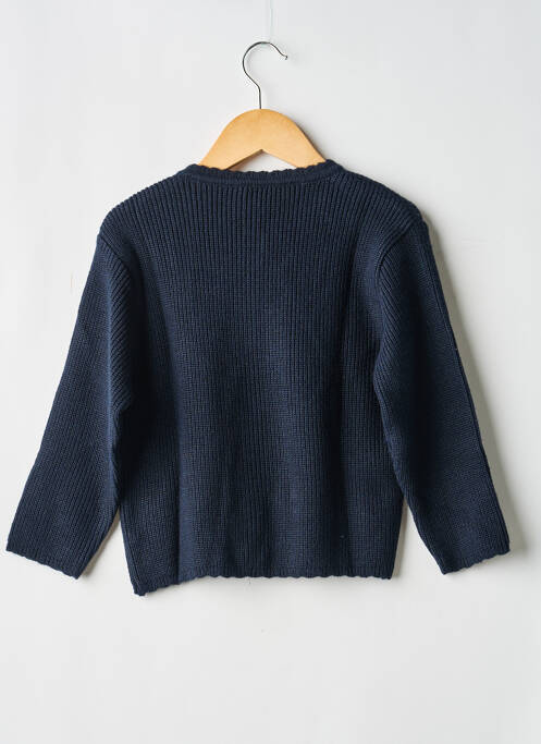 Vestă cu mâneci lungi tricotaj din plasă albastru LAPIN BLEU fille