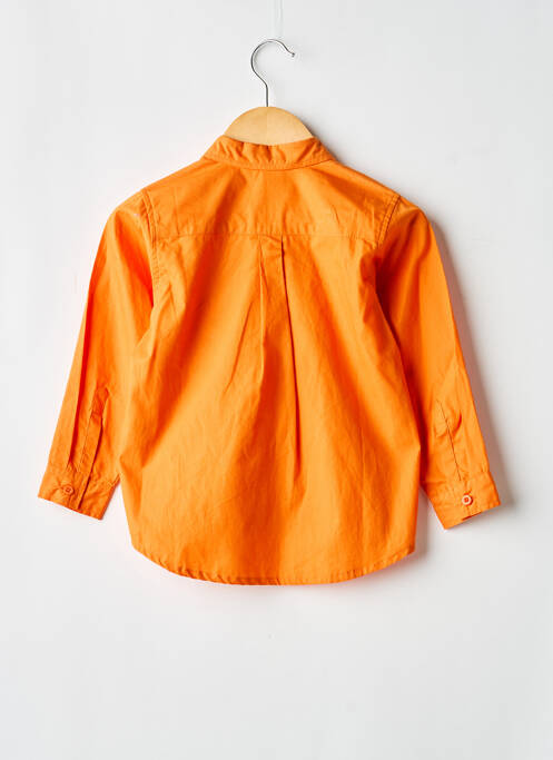 Cămașă cu mâneci lungi țesătură poplin portocaliu PETIT BATEAU garcon