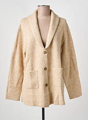 Vestă cu mâneci lungi elasticitate bej BELLA JONES femme