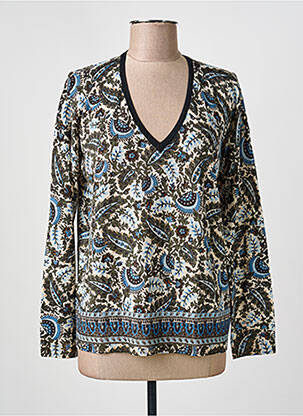 Pulover guler în v mâneci lungi albastru GERARD DAREL femme