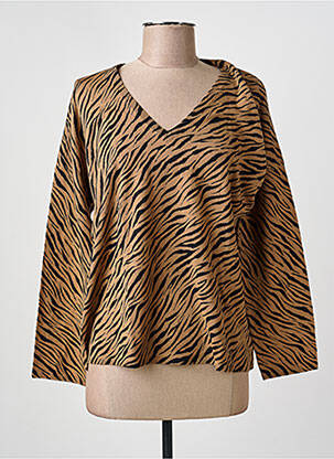 Pulover guler în v mâneci lungi maro GERARD DAREL femme