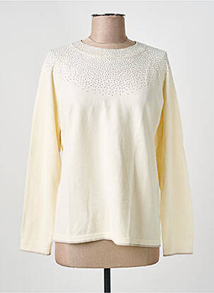 Pulover guler rotund mâneci lungi bej MARINA V femme