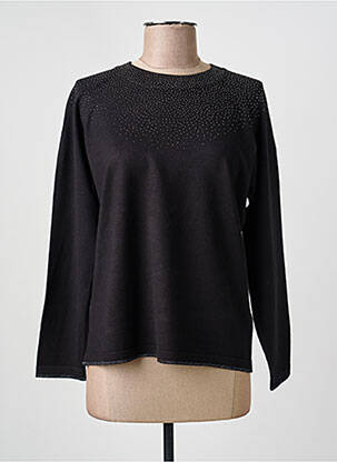 Pulover guler rotund mâneci lungi negru MARINA V femme