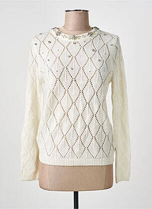 Pulover croială cambrată mâneci lungi alb INTERDEE femme