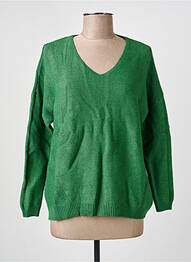 Pulover guler în v mâneci lungi verde BE FUN femme