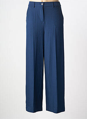 Pantalon drept talie elastică albastru ANGE femeie