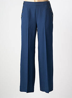 Pantalon drept talie elastică albastru ANGE femeie