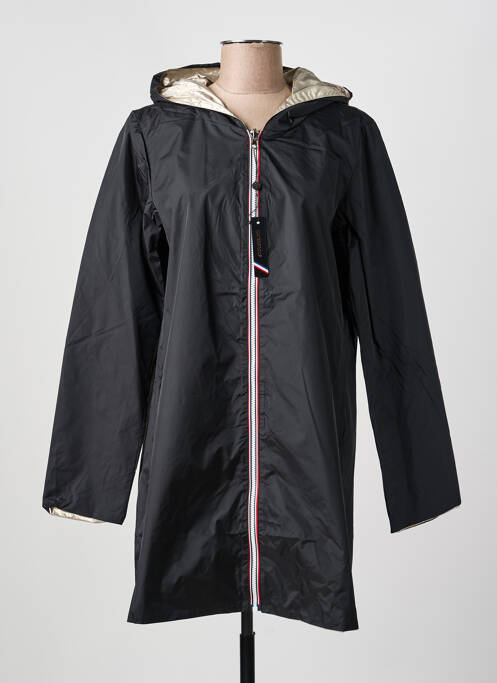 Impermeabil reversibil cu glugă negru LAURA JO femme