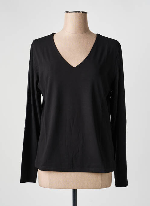 Tricou guler în v mâneci lungi negru MARINA V femme