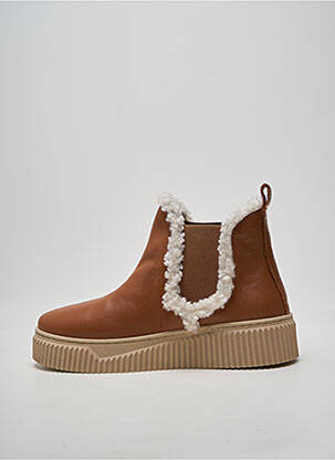 Botine/ghete vârf rotund toc de 4 la 6 cm maro COCO ET ABRICOT femeie