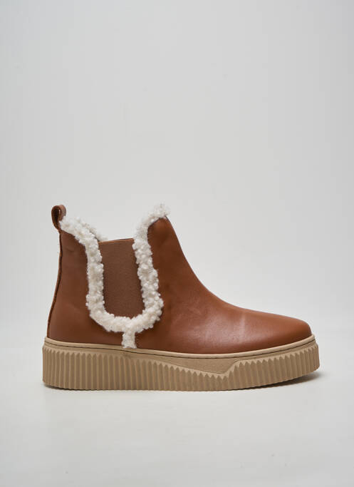 Botine/ghete vârf rotund toc de 4 la 6 cm maro COCO ET ABRICOT femme