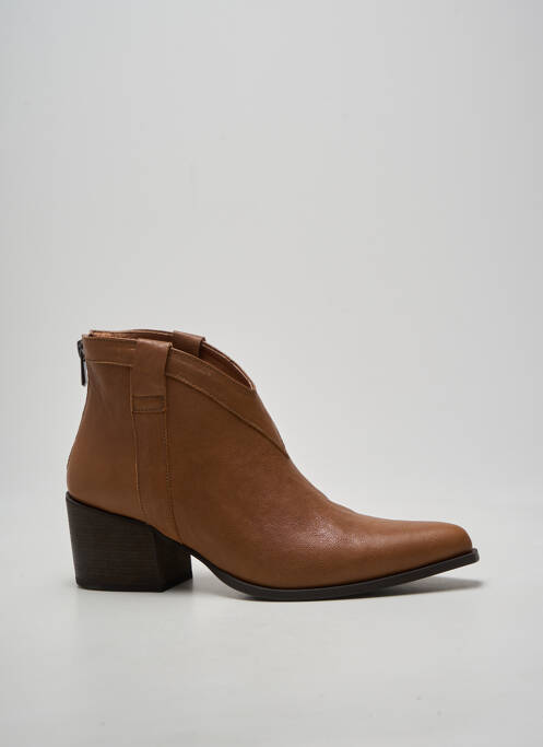 Botine/ghete vârf ascuțit toc de 4 la 6 cm maro URBAN femme