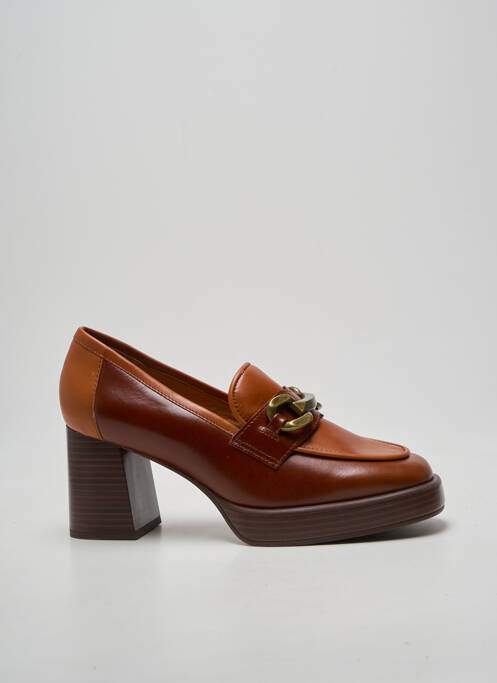 Mocasini țesătură satinată toc de 4 la 6 cm maro MAM'ZELLE femme