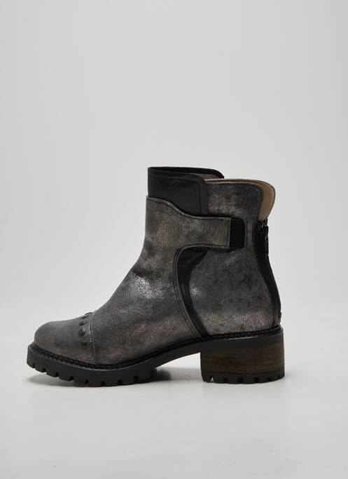 Botine/ghete țesătură satinată toc de 4 la 6 cm argintiu CASTA femme