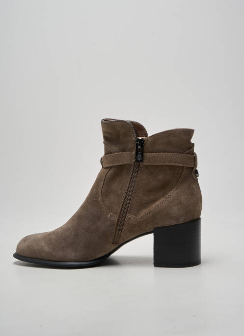 Botine/ghete vârf ascuțit toc de 4 la 6 cm gri EMILIE KARSTON femme
