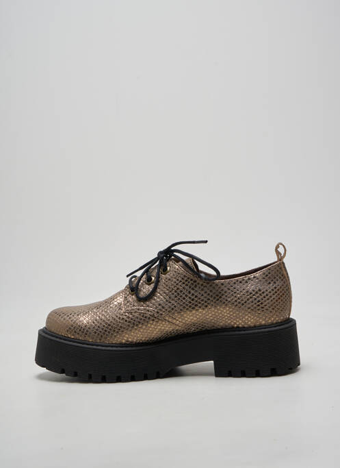 Derby-uri țesătură satinată toc de 4 la 6 cm auriu MINKA DESIGN femme