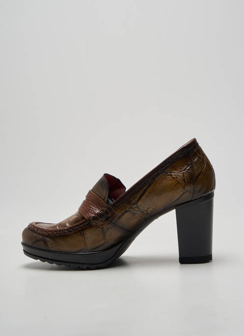 Mocasini vârf rotund toc de 7 la 9 cm maro JOSE SAENZ femme