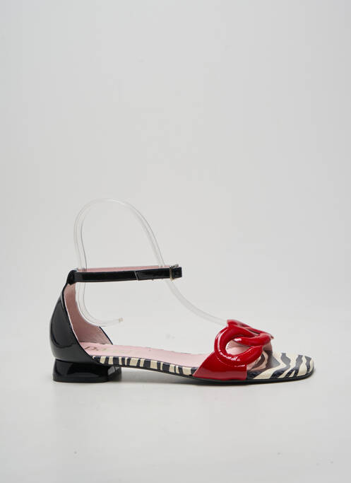 Sandale/pantofi decupați chiquet toc plat până la 3 cm roșu DANSI femme