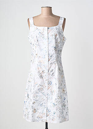 Rochie midi imprimeu fantezie fără mâneci alb S.QUISE femme