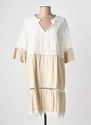 Rochie midi mâneci scurte mâneci scurte alb SENORETTA femme