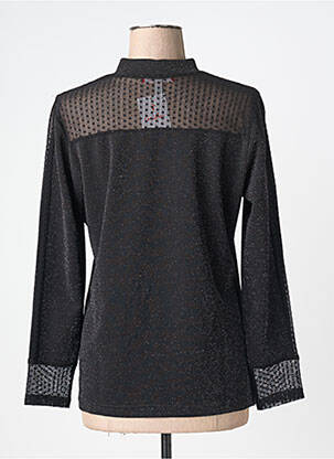 Top elasticitate mâneci lungi negru GRIFFON femeie