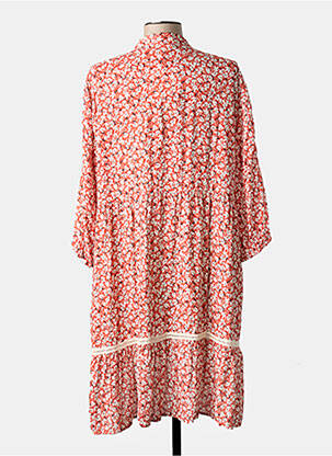 Rochie midi imprimeu floral mâneci 3/4 roșu PAZ TORRAS femeie